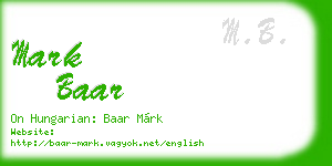 mark baar business card